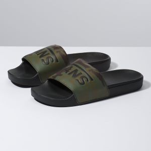 Vans Erkek Sandalet Camo Slide-On Siyah/Yeşil | 15628-523